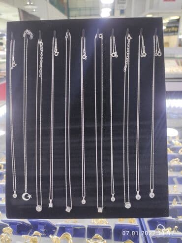 украшение шампанского для свадьбы: Серебряный Цепочка с подвесками пробы 925 Качество отличное не чернеет — 1