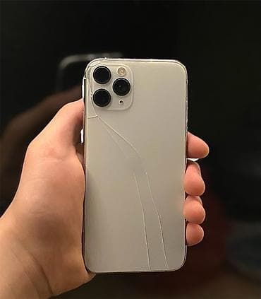 IPhone 11 Pro, Б/у, 64 ГБ, Белый, Защитное стекло, Чехол, 100 %