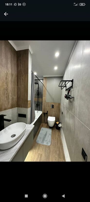 суточный квартира ошский рынок: 1 комната, Душевая кабина, Постельное белье, Кондиционер — 7