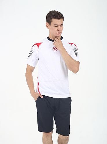 термо футболка: Мужская спортивная футболка с коротким рукавом - Цвет: белый с — 6