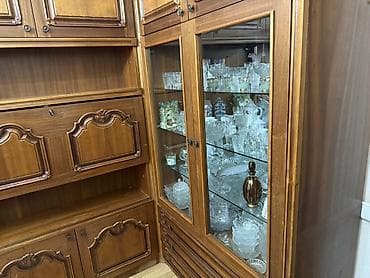 Стенки-шкафы: Стенка-шкаф, Тип стенки-шкафа: Модульная, Для зала, Особенности: Для хранения посуды — 3