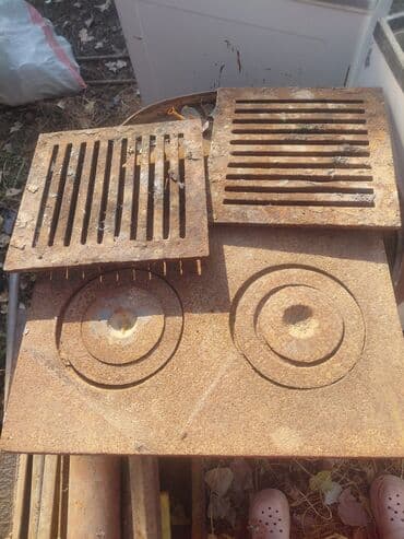 шкафчики для ванной: Плита;размер: длина 54. ширина 37, 1000 сом один штук есть чугунные — 1