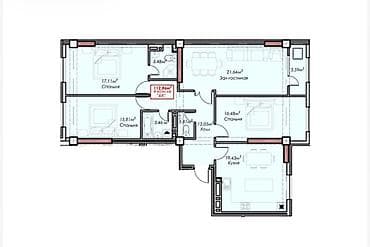 4 bedroom: 4 комнаты, 112 м², Элитка, 12 этаж, Готовая ПСО (под самоотделку) — 2