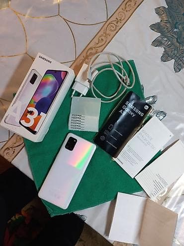 самсунк а31: Samsung Galaxy A31, Б/у, 64 ГБ, цвет - Белый, 2 SIM — 2