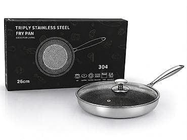 fire maple: Сковорода TRIPLY STAINLESS STEEL Fry Pan 26 см с крышкой - Диаметр — 1