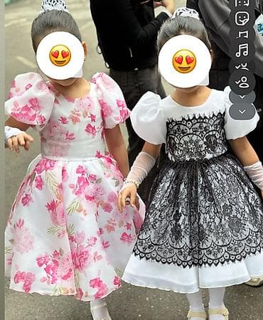 сливы школьниц: Детское платье, цвет - Белый — 1