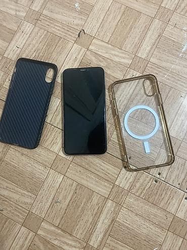 Техника и электроника: IPhone X, Б/у, 256 ГБ, Серебристый, Чехол — 2
