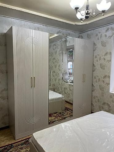 прикроватные тумбочки из экокожи: Спальный гарнитур, Б/у, Двуспальная кровать, Шкаф, Комод, Белоруссия, ДСП, Самовывоз, цвет - Бежевый — 4