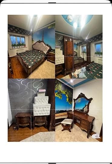 барокко: Спальный гарнитур, Двуспальная кровать, Дерево, цвет - Коричневый — 1