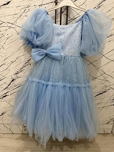 Детское платье, цвет - Голубой at lalafo.kg Детское платье, цвет - Голубой