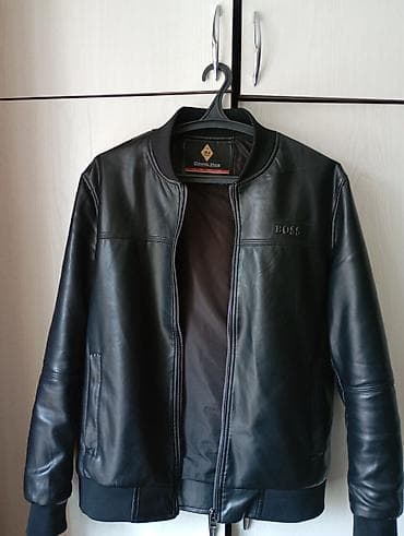 кожаный куртки мужские: Куртка, L, Без утеплителя, Манжеты на рукавах — 1