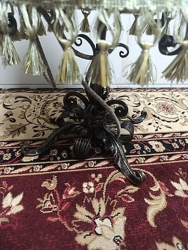 дом потолок: Настольная лампа в классическом стиле с тканевым абажуром и кованым — 5