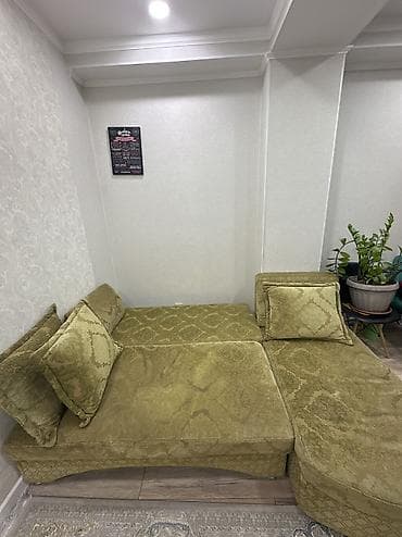 мебель диван раскладной: Диван трансформер угловой В зелено- горчичном цвете С двумя ящиками — 5