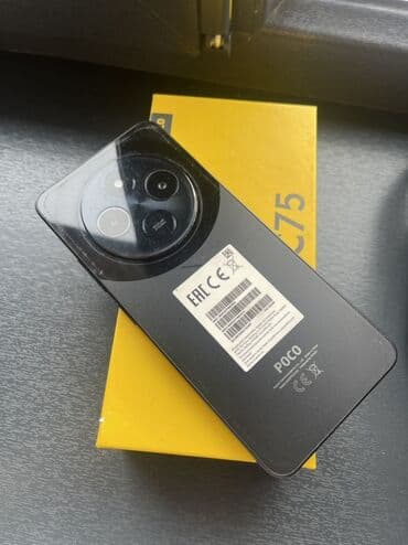 android box: Poco C75, Б/у, 256 ГБ, цвет - Черный, 2 SIM — 2