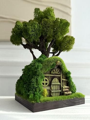 аквариум природа: Миниатюрные ДЕРЕВЬЯ Бонсай из стабилизированного мха — это стильная — 1