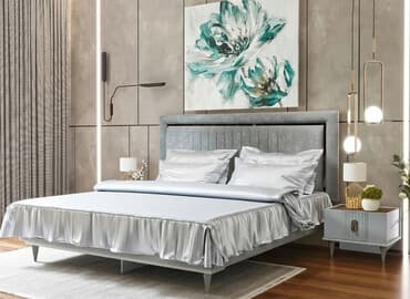 спальный гарнитур адель: Спальный гарнитур, Двуспальная кровать, цвет - Серый — 1