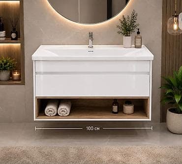 Тумбы и подставки: 🛁 **Подвесная тумба с раковиной — 13 000 сом!** Современное и — 1