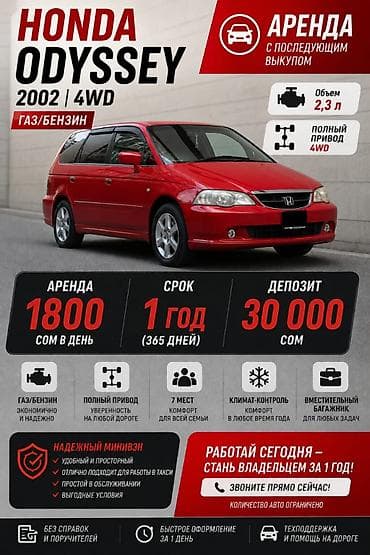 one plus 5: Сдаю Honda Odyssey под выкуп, | Залог, Предоплата, Водительские права, Газ — 5