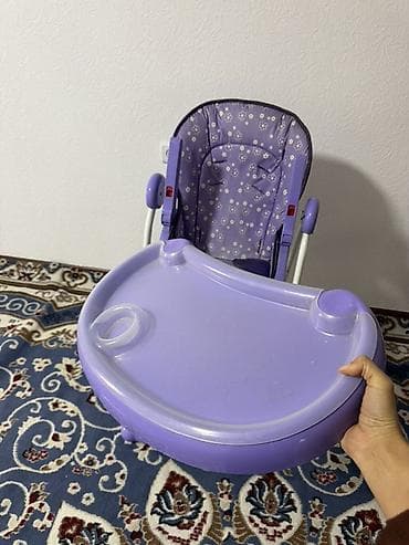 Мебель: Детский высокий стульчик для кормления, фиолетовый. - Складная — 2
