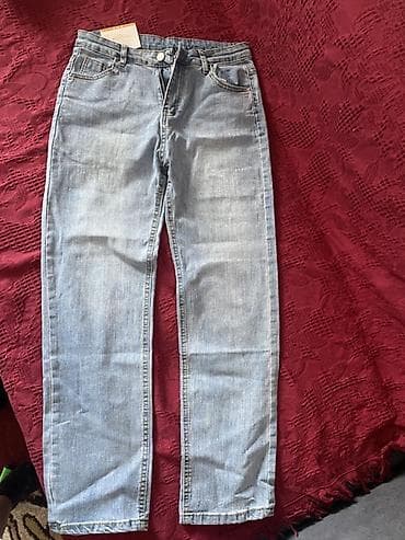 mind error jeans: Светло-голубые джинсы женские прямого кроя, новые, размер 31 — 1