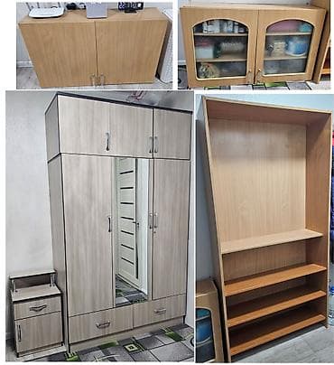 мебель прихожки: Гарнитур для прихожей, Б/у, Шкаф, ДСП, Самовывоз, цвет - Бежевый — 1