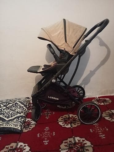 коляска колдонулган: Коляска Lux mom хорошом состояние колеса болшой цвет не выцвел — 8