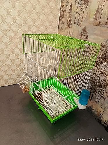 Клетка для мелких птиц + аксессуары - Компактная прямоугольная клетка