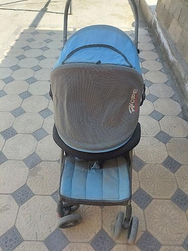 коляска летняя бу: Коляска, цвет - Голубой, Б/у — 2