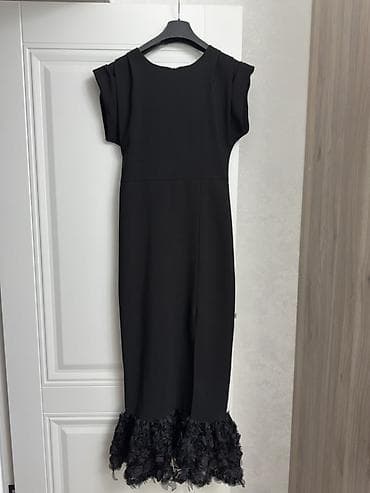 платье для кормящих: Элегантное чёрное платье миди Надевала один раз на пару часов — 3