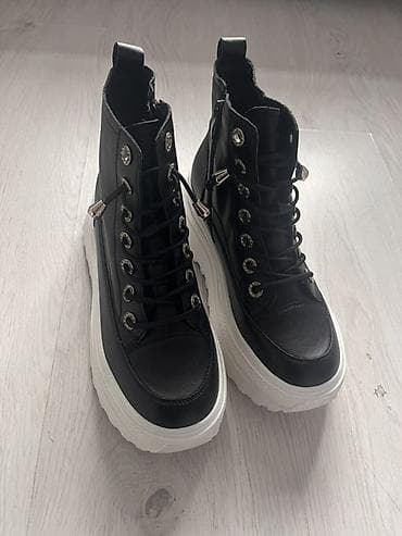 Сапоги: Высокие женские кеды/ботинки на платформе. Корея, Сеул, размер 38 — 6