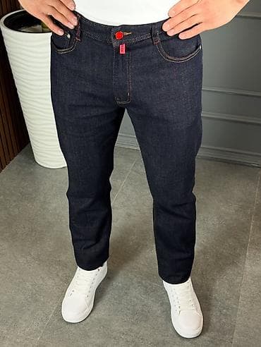 синие джинсы мужские: Мужские джинсы Kiton - Цвет: темно-синий (индиго), без потертостей - — 2