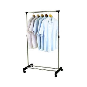 купить кронштейн для одежды: Универсальная двойная передвижная стойка для одежды, Вешалка — 3