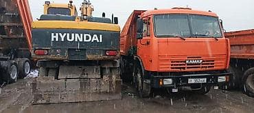 КамАЗ самосвал, оранжевый цвет, двухосный/трёхосный (6x4)