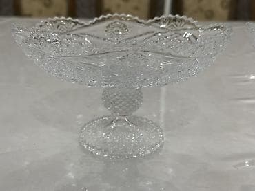 горные камни: Стеклянная конфетница/фруктовница на ножке - Материал: прозрачное — 4