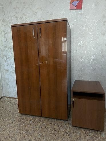 Дом и сад: Шкаф и тумба в одном стиле (цвет – тёплый орех, глянец). - — 2