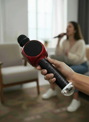 акустические системы cooldog с микрофоном: Беспроводной караоке‑микрофон с встроенной колонкой и светомузыкой - — 3