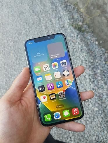 IPhone X, Б/у, 64 ГБ, Белый, Защитное стекло, 96 %