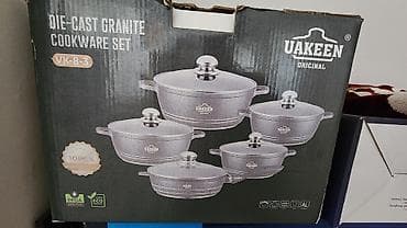 посуда кухонная: Набор посуды UAKEEN Original VK-8-3 — Die-Cast Granite, 10 предметов — 1