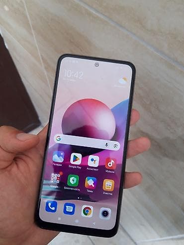 mini printer: Redmi, Redmi Note 10S, Б/у, 128 ГБ, цвет - Синий, 2 SIM — 2