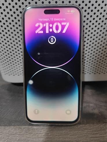iphone 19: IPhone 14 Pro, Б/у, 256 ГБ, Deep Purple, Защитное стекло, 100 % — 2