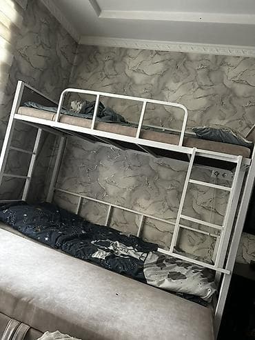 2ярус: Двухъярусная кровать с металлическим каркасом. - Прочная стальная — 2