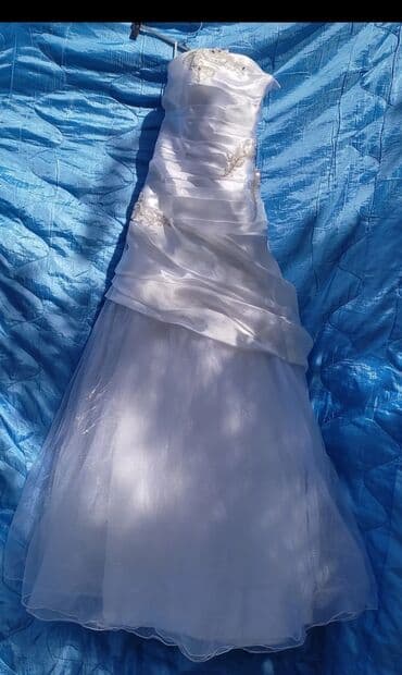 белый платя: Свадебное платье, С корсетом, Б/у — 1