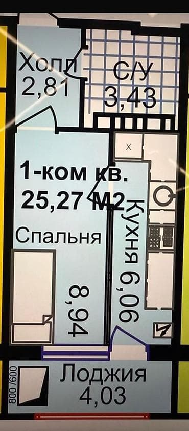 1 комната, 25 м², 1 этаж, Готовая ПСО (под самоотделку)