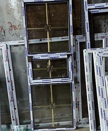 ремонт ворот бишкек: ПВХ-окна и двери из профиля WINTECH с декоративными раскладками - — 1