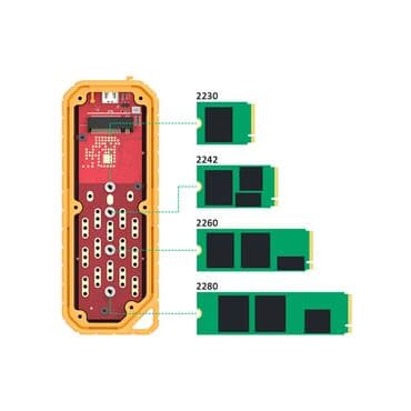корпус для жесткого диска: Бокс, адаптер для M.2 SSD NVMe Защищённый адаптер, внешний бокс для — 4