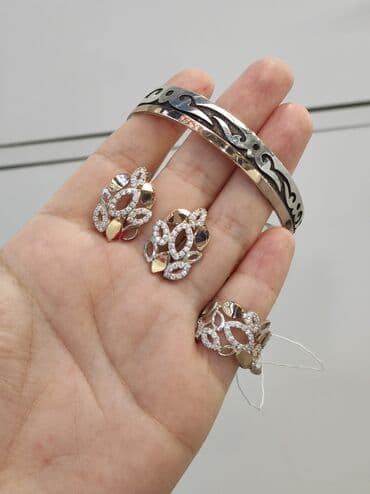 свадебные платья от производителя: Серебряный Комплект+ Билерик Серебро напыление золото 925 пробы — 3