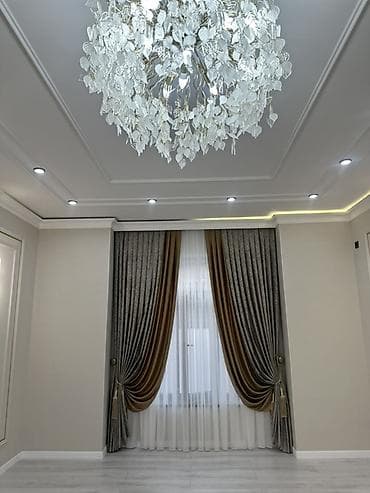 эксклюзивные шторы: Комплект штор, Велюр, С кистями, Изготовление на заказ, Для зала — 4