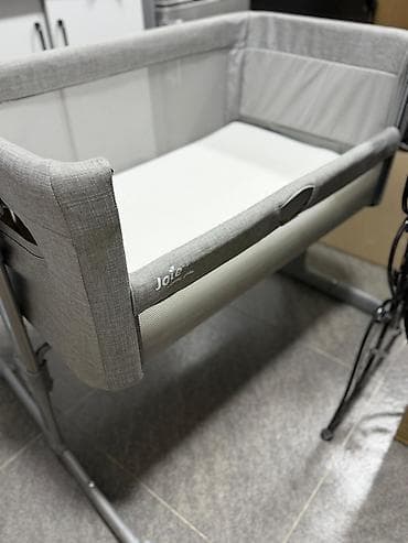 ош жапалак: Балдар үчүн кошумча коюлган керебет, Колдонулган, Дөңгөлөктүү, түсү - Боз — 5