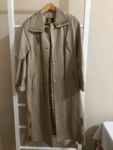 armani code: Длинное женское кожаное пальто Ergin. Размер 50. Турция - Материал — 1