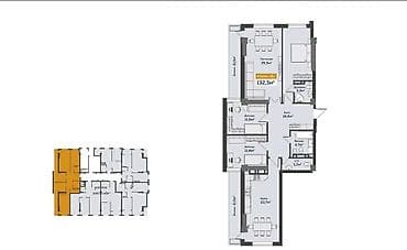 70: 4 комнаты, 133 м², Элитка, 11 этаж, Готовая ПСО (под самоотделку) — 5